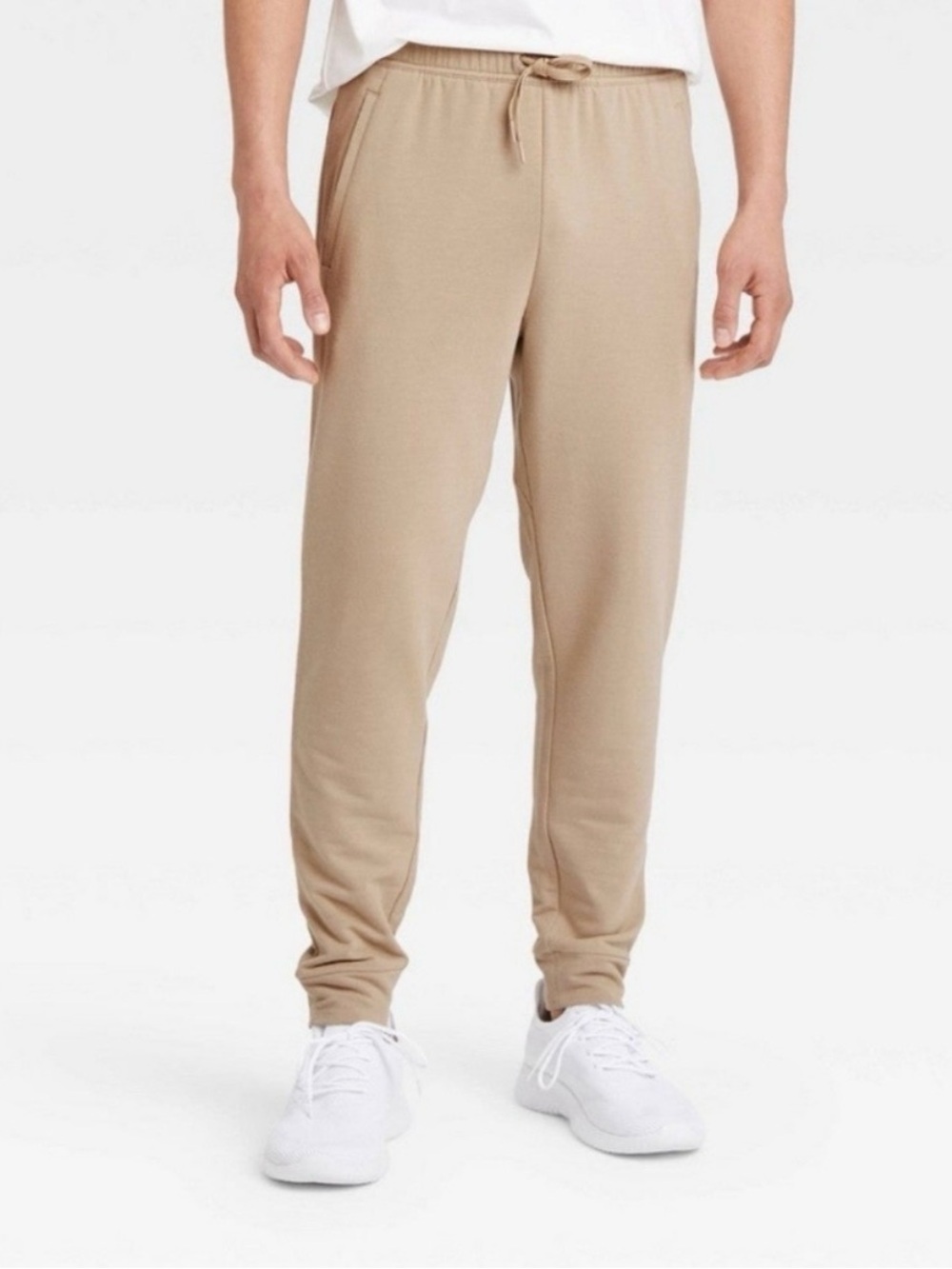 Men's Tan French Terry Drawstring Joggers